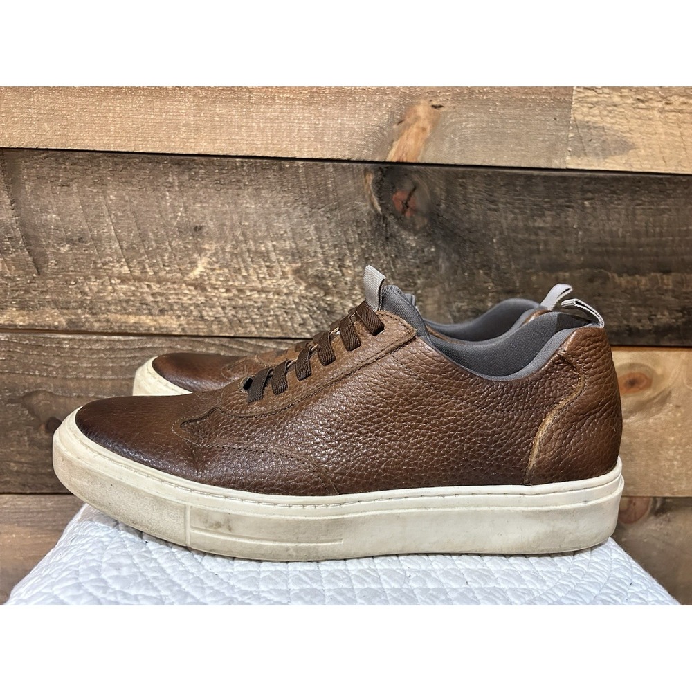 Martin Dingman David Men's Sneakers Size 9M Brown Leather Slip On Shoes - Picture 2 of 8